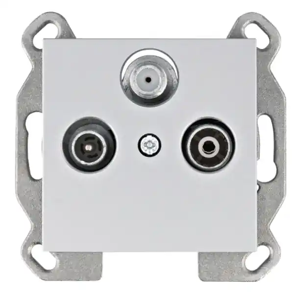 HAGER WL3122 Lumina Zásuvka TV+R+SAT průběžná, stříbrná mat Pouze Dnes