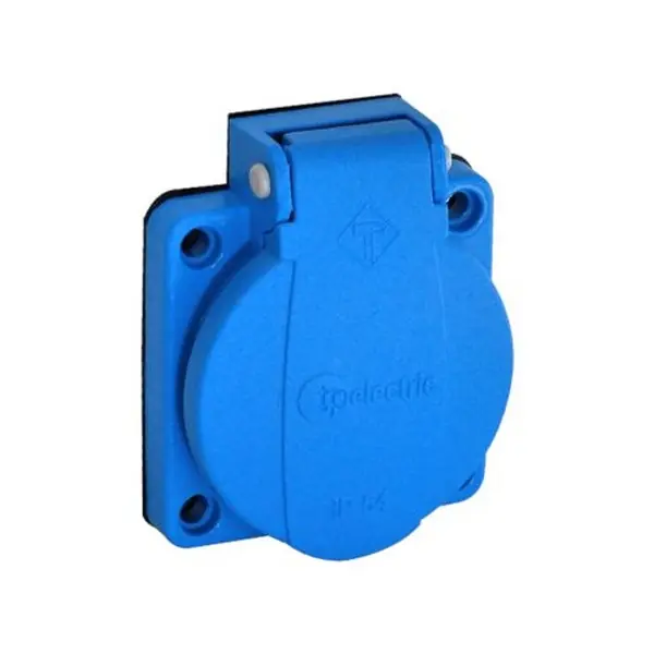 Finální Výprodej TP Electric 3101-326-0900 Vestavná zásuvka, 230 V, modrá 1x16A / IP54 šroubové svorky