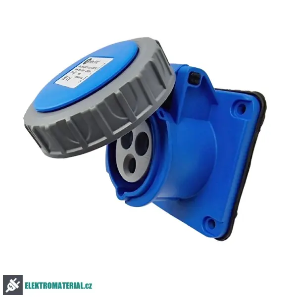 Horká Nabídka TP Electric 3021-322-0975 Vestavná zásuvka, rovná, kompaktní příruba 75x75, Quick Connect 3x16A / IP67