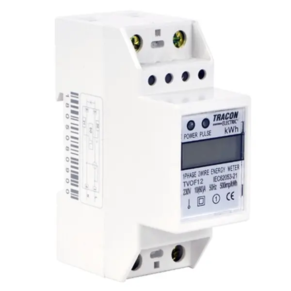 Nejprodávanější Tracon TVOF12 1-fázový digitální elektroměr, přímé měření, 2 moduly 230VAC / 10(60)A