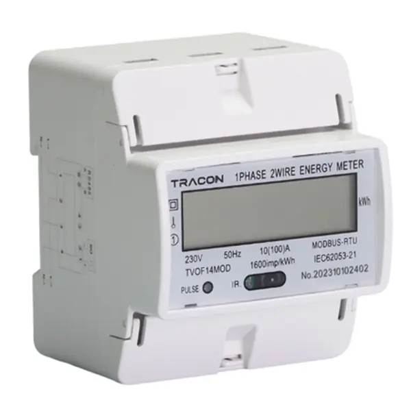 Tracon TVOF14MOD 1-fázový digitální elektroměr, LCD, MODBUS 230VAC / 10(100)A Must-Have