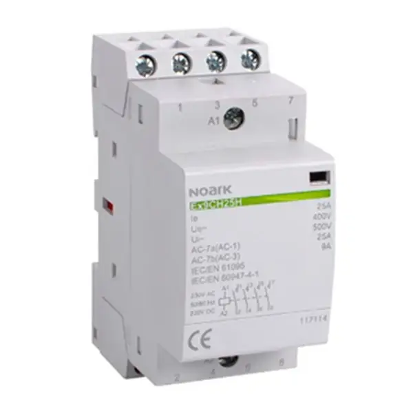 Autentický NOARK 117094 Ex9CH20H 22 230V AC/DC Tichý instalační stykač, 20A, 230V AC/DC, 2 zapínací + 2 vypínací kontakty
