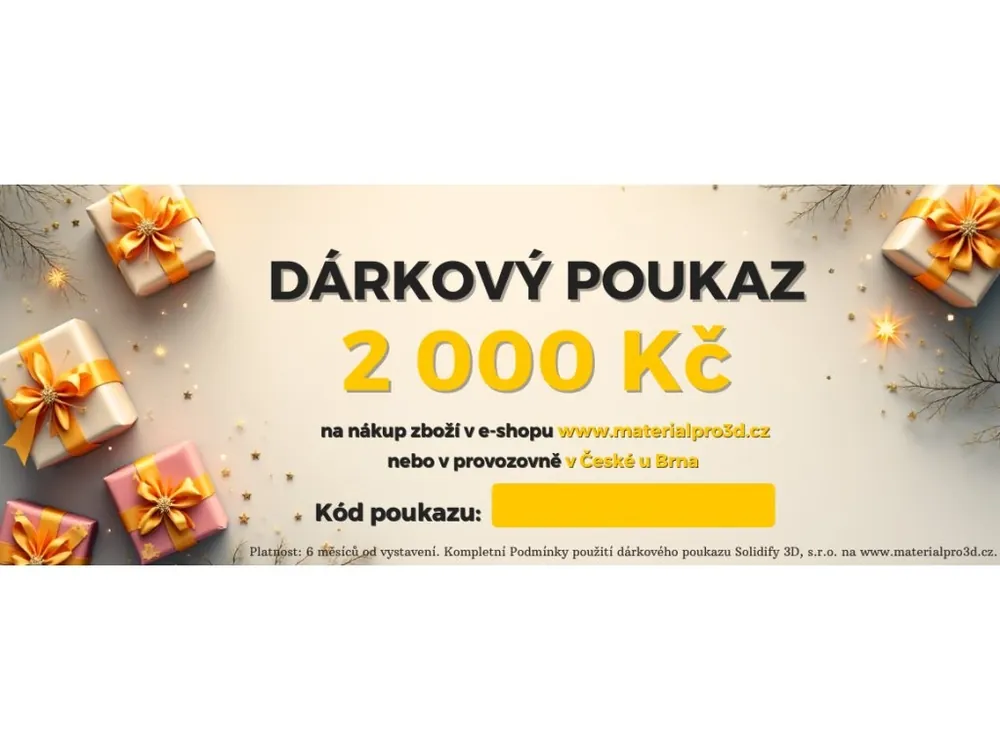 Elektronický dárkový poukaz na nákup v hodnotě 2000,- Kč Výprodej