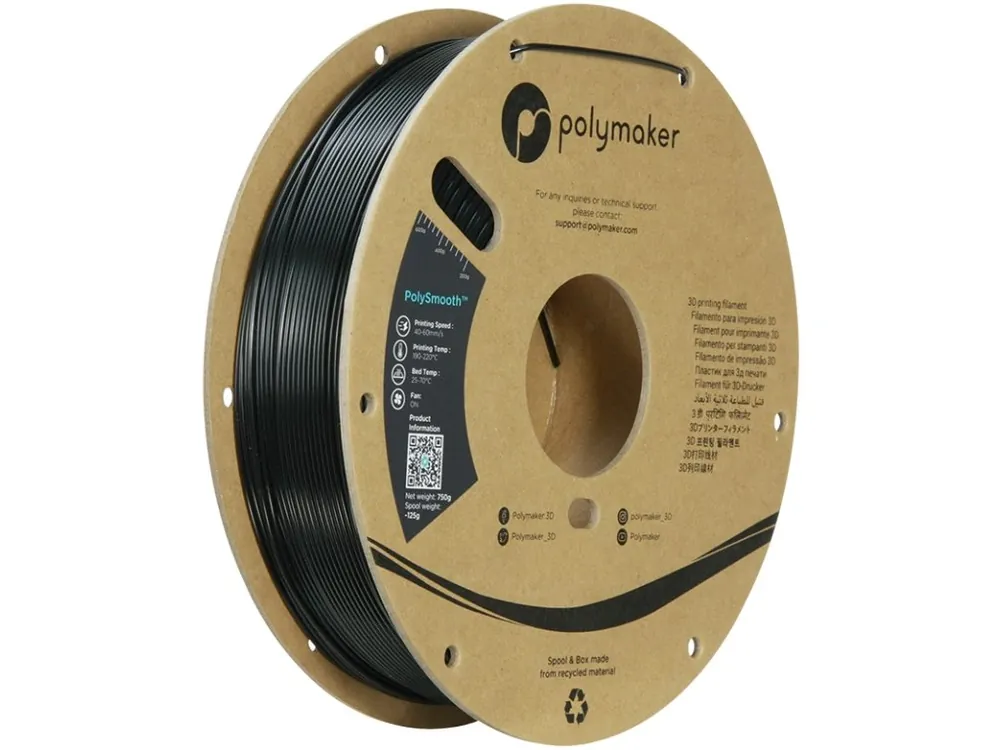Přímo Od Výrobce PolySmooth filament černý 1,75 mm Polymaker 750 g
