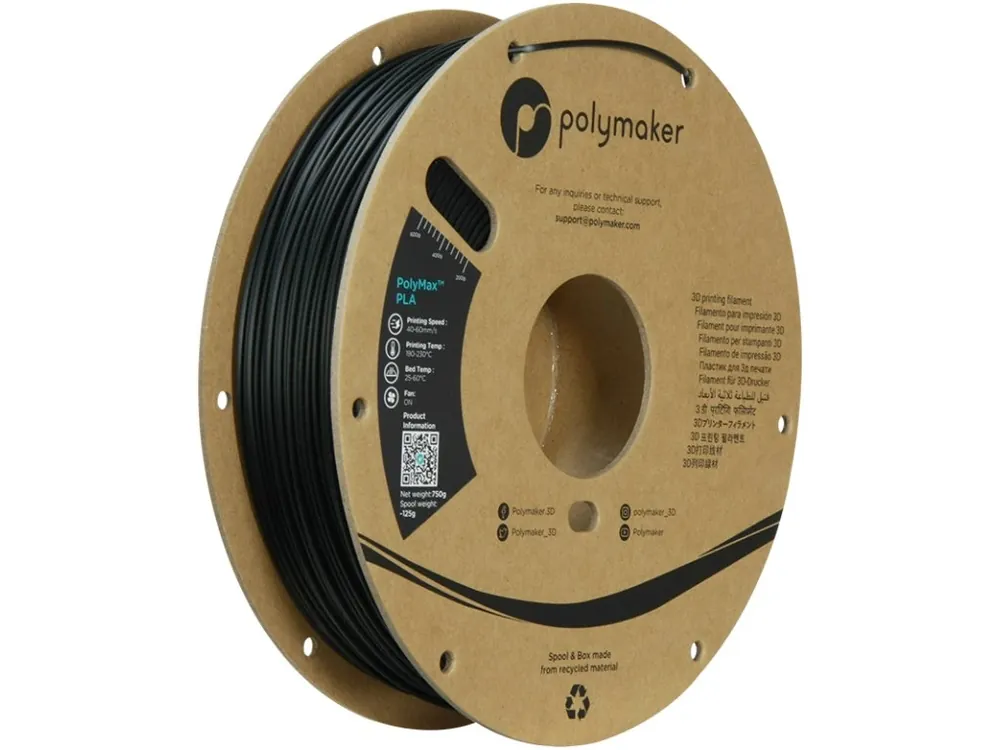 Aktuální Tough PLA PolyMax filament černý 1,75 mm Polymaker 750 g