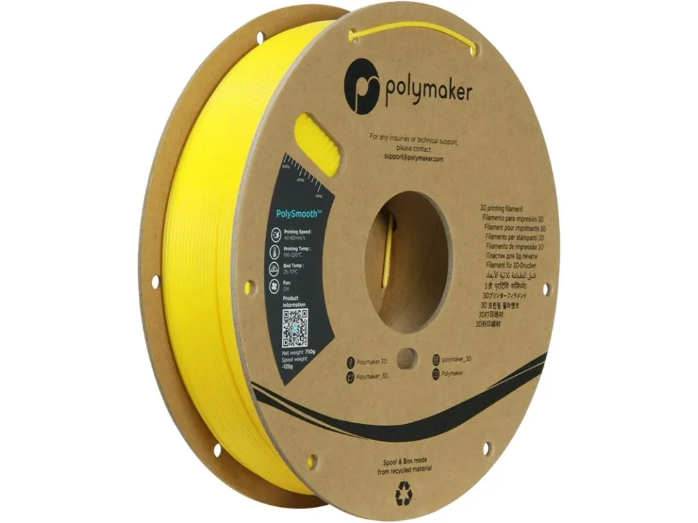 Značkový PolySmooth filament žlutý 1,75 mm Polymaker 750 g