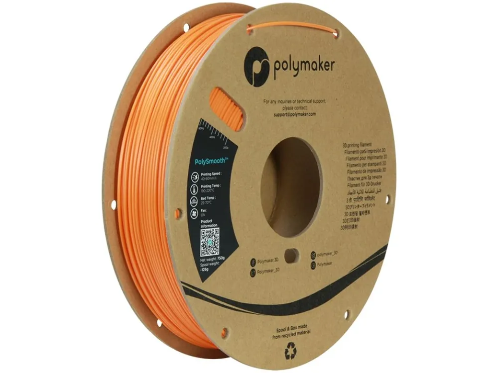 Nová Kolekce PolySmooth filament oranžový 1,75 mm Polymaker 750 g