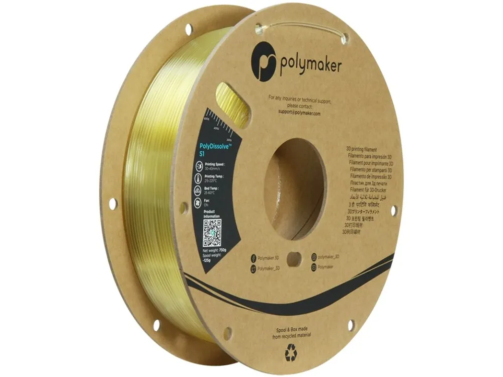 Nejlepší Volba Polydissolve S1 PVA filament natural 1,75 mm Polymaker 750 g