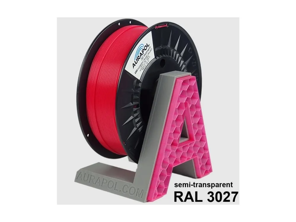 Časově Omezené PLA filament malinový semitransparentní 1,75 mm Aurapol 1 kg